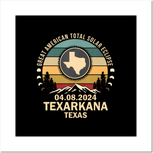Texarkana Texas Total Solar Eclipse 2024 Posters and Art